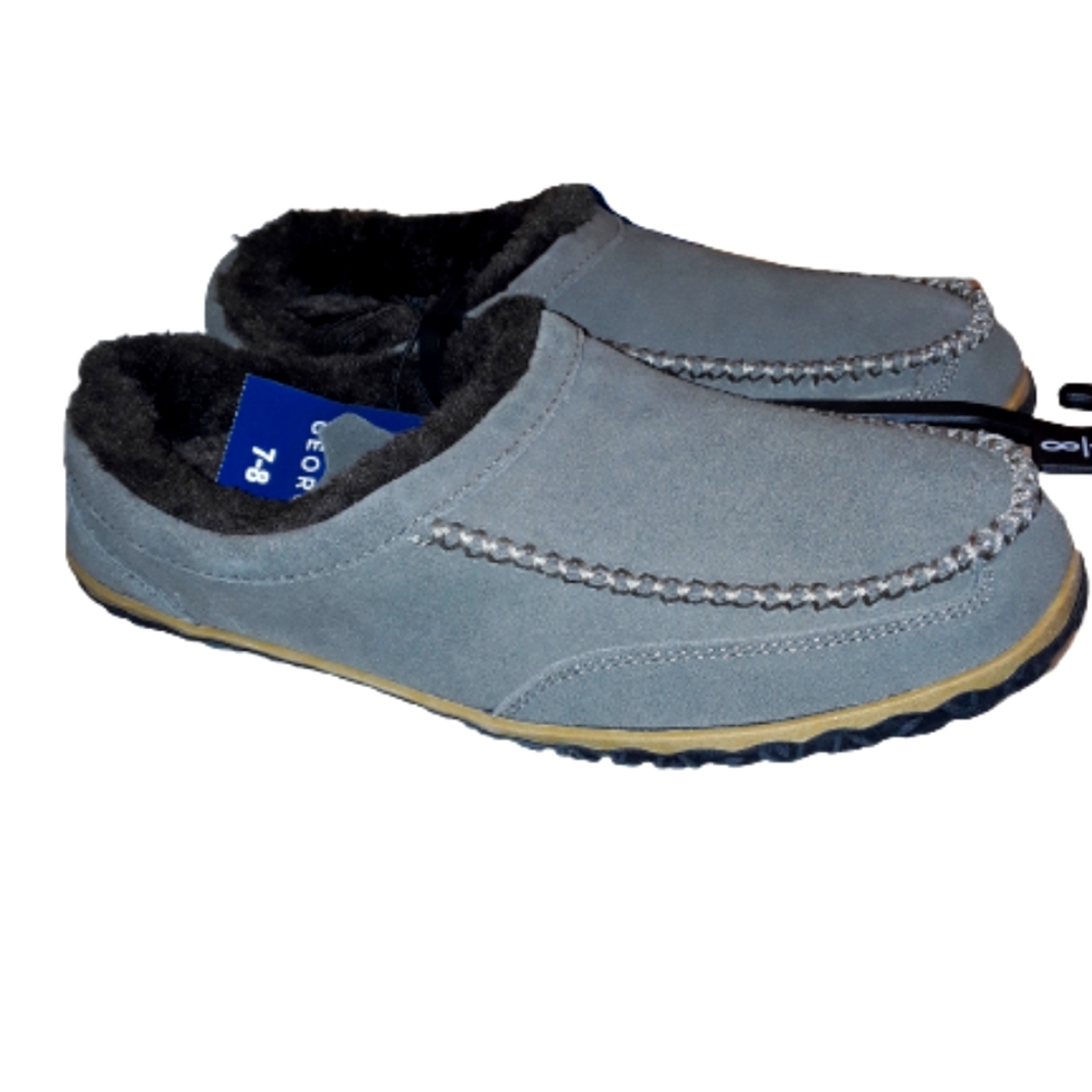 Men's slippers casual shoe gray hard bottoms